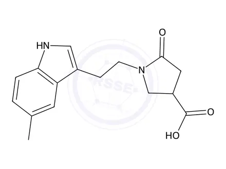 Chemical structure of 1-(2-(5-Methyl-1H-indol-3-yl)ethyl)-5-oxopyrrolidine-3-carboxylic acid