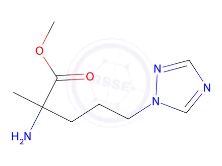 Chemical structure of Methyl 2-amino-2-methyl-5-(1h-1,2,4-triazol-1-yl)pentanoate