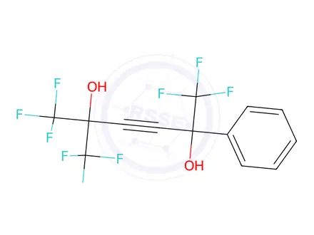Chemical structure of 1,1,1,6,6,6-Hexafluoro-5-phenyl-2-(trifluoromethyl)hex-3-yne-2,5-diol