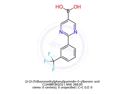 Chemical structure of (2-(3-(Trifluoromethyl)phenyl)pyrimidin-5-yl)boronic acid