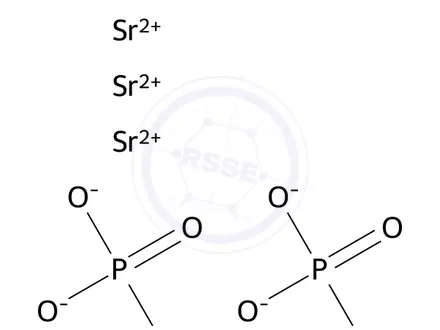 Chemical structure of strontium(+2) cation phosphate