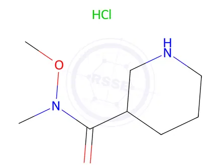 Chemical structure of N-Methoxy-N-methyl-3-piperidinecarboxamide hydrochloride