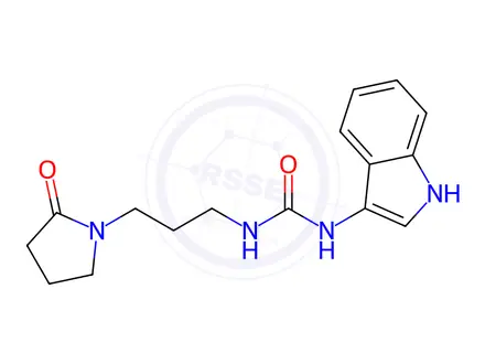 Chemical structure of 1-(1H-Indol-3-yl)-3-(3-(2-oxopyrrolidin-1-yl)propyl)urea