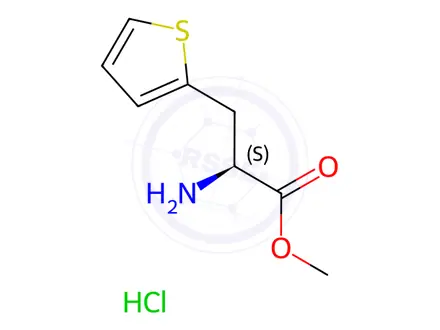 Chemical structure of (S)-Methyl 2-amino-3-(thiophen-2-yl)propanoate hydrochloride