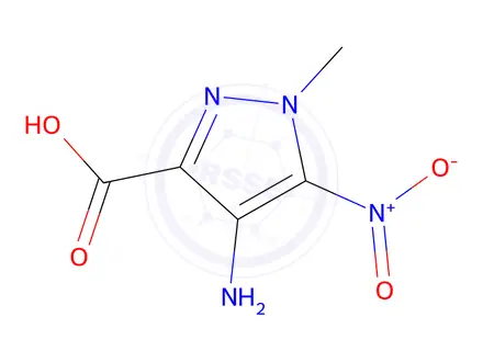 Chemical structure of 4-Amino-1-methyl-5-nitro-1H-pyrazole-3-carboxylic acid