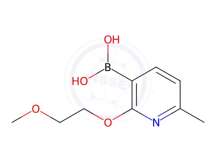Chemical structure of 2-(2-Methoxyethoxy)-6-methylpyridin-3-yl]boronic acid
