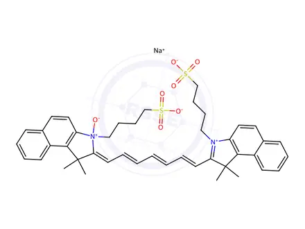 Chemical structure of sodium 4-(2-(7-(1,1-dimethyl-3-(4-sulfonatobutyl)-1H-benzo[e]indol-3-ium-2-yl)hepta-2,4,6-trien-1-ylidene)-1,1-dimethyl-3-oxido-2,3-dihydro-1H-benzo[e]indol-3-yl)butane-1-sulfonate