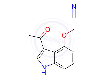 Chemical structure of 2-((3-ACETYL-1H-INDOL-4-YL)OXY)ACETONITRILE