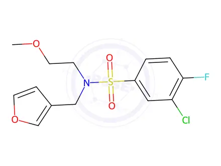 Chemical structure of 3-Chloro-4-fluoro-N-(furan-3-ylmethyl)-N-(2-methoxyethyl)benzenesulfonamide