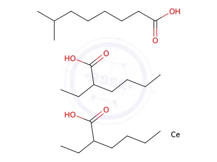 Chemical structure of bis(2-ethylhexanoato-O)(isononanoato-O)cerium
