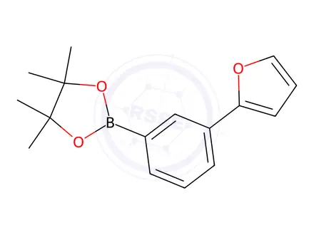 Chemical structure of 2-(3-(Furan-2-yl)phenyl)-4,4,5,5-tetramethyl-1,3,2-dioxaborolane