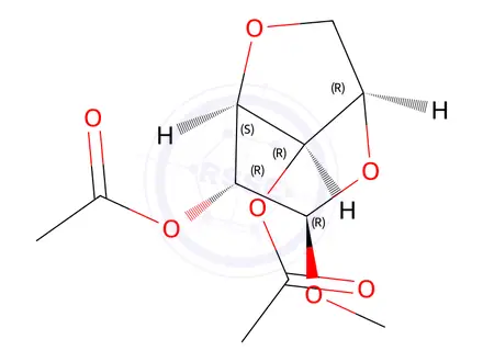 Chemical structure of Methyl 2,4-di-O-acetyl-3,6-anhydro-?-D-glucopyranoside