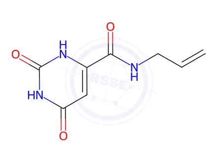 Chemical structure of N-allyl-2,6-dioxo-1,2,3,6-tetrahydropyrimidine-4-carboxamide