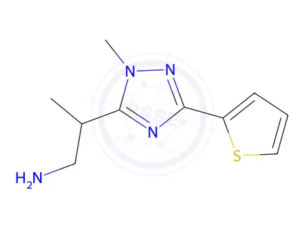 Chemical structure of 2-(1-Methyl-3-(thiophen-2-yl)-1h-1,2,4-triazol-5-yl)propan-1-amine