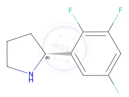 Chemical structure of (R)-2-(2,3,5-trifluorophenyl)pyrrolidine