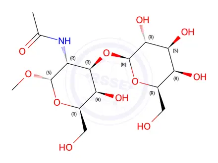 Chemical structure of Methyl 2-Acetamido-2-Deoxy-3-O-(b-D-Galactopyranosyl)-α-D-Galactopyranoside