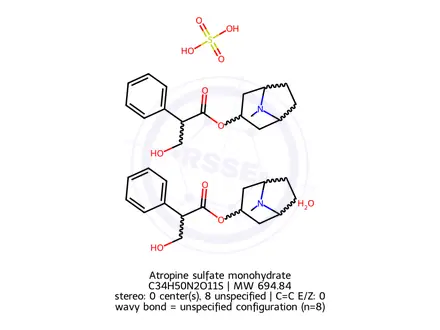 Chemical structure of Atropine sulfate monohydrate