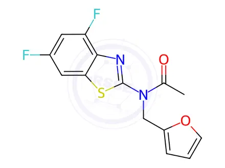 Chemical structure of N-(4,6-Difluorobenzo[d]thiazol-2-yl)-N-(furan-2-ylmethyl)acetamide