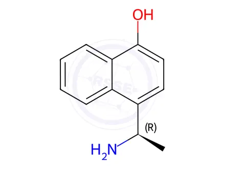 Chemical structure of 1-Naphthalenol, 4-[(1R)-1-aminoethyl]-