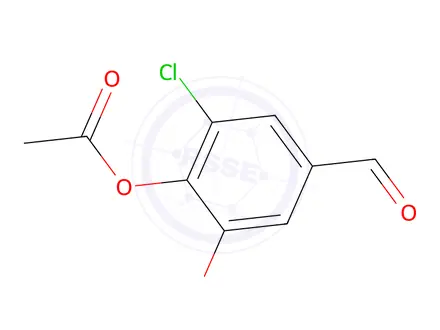 Chemical structure of 2-Chloro-6-ethoxy-4-formylphenyl acetate