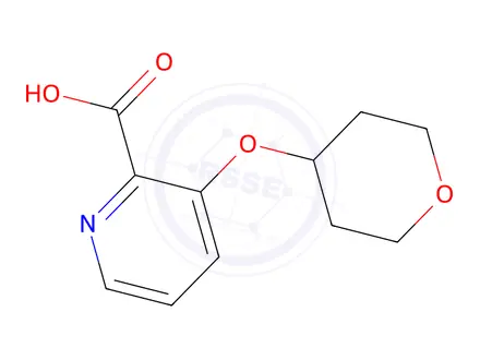 Chemical structure of 3-((Tetrahydro-2H-pyran-4-yl)oxy)picolinic acid