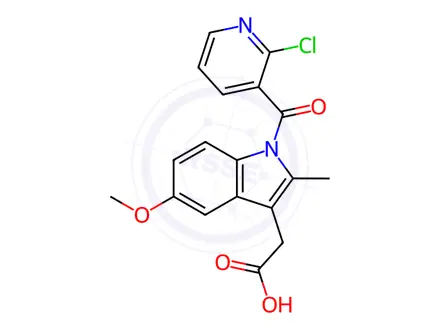 Chemical structure of 2-(1-(2-Chloronicotinoyl)-5-methoxy-2-methyl-1H-indol-3-yl)acetic acid