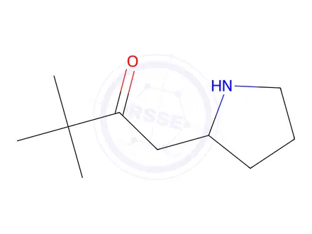 Chemical structure of 3,3-Dimethyl-1-(pyrrolidin-2-yl)butan-2-one