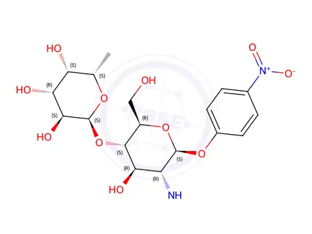 Chemical structure of 4-Nitrophenyl 2-Acetamido-2-deoxy-4-O-α-L-fucopyranosyl)-β-D-glucopyranoside