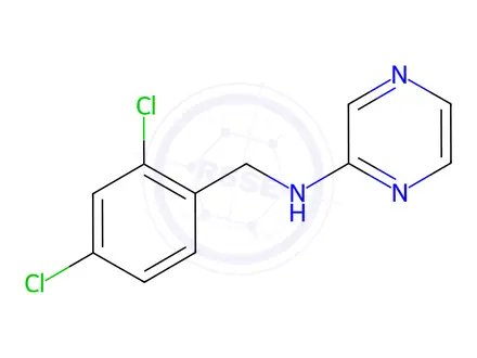 Chemical structure of N-(2,4-dichlorobenzyl)pyrazin-2-amine