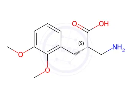 Chemical structure of (S)-3-amino-2-(2,3-dimethoxybenzyl)propanoic acid