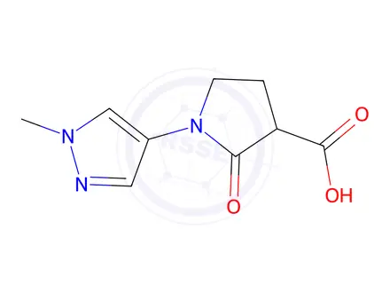 Chemical structure of 1-(1-Methyl-1h-pyrazol-4-yl)-2-oxopyrrolidine-3-carboxylic acid