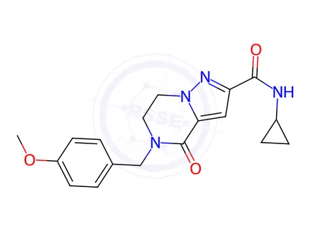 Chemical structure of N-cyclopropyl-5-(4-methoxybenzyl)-4-oxo-4,5,6,7-tetrahydropyrazolo[1,5-a]pyrazine-2-carboxamide