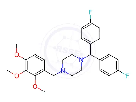 Chemical structure of Lomerizine in methanol