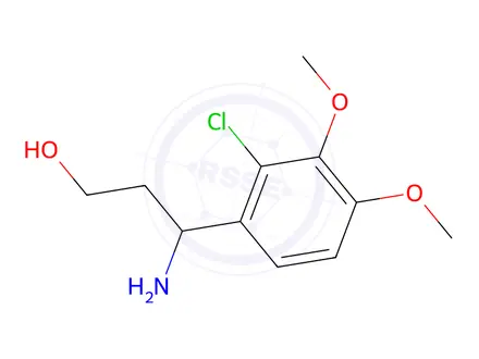 Chemical structure of 3-Amino-3-(2-chloro-3,4-dimethoxyphenyl)propan-1-ol