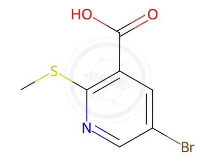 Chemical structure of 5-Bromo-2-(methylthio)nicotinicacid