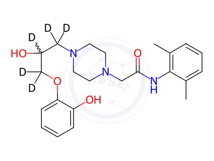Chemical structure of Desmethyl Ranolazine-d5