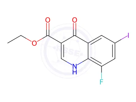 Chemical structure of Ethyl 8-fluoro-4-hydroxy-6-iodoquinoline-3-carboxylate