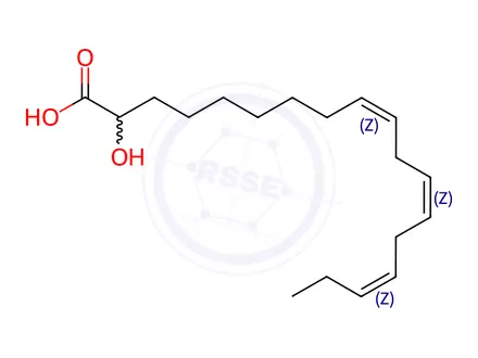 Chemical structure of 9,12,15-Octadecatrienoic acid, 2-hydroxy-, (9Z,12Z,15Z)-