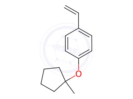 Chemical structure of Benzene, 1-ethenyl-4-[(1-methylcyclopentyl)oxy]-