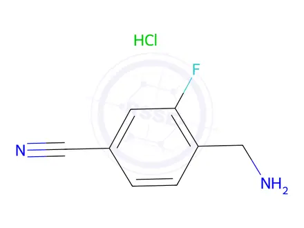 Chemical structure of 4-(Aminomethyl)-3-fluorobenzonitrile hydrochloride