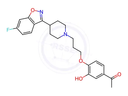 Chemical structure of 1-(4-(3-(4-(6-Fluorobenzo[d]isoxazol-3-yl)piperidin-1-yl)propoxy)-3-hydroxyphenyl)ethanone