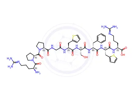 Chemical structure of [Thi5,8,DPhe7] Bradykinin