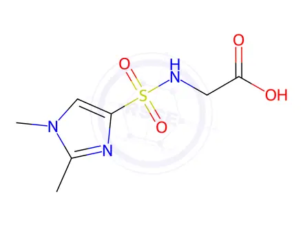 Chemical structure of 2-(1,2-dimethyl-1H-imidazole-4-sulfonamido)acetic acid