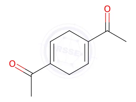 Chemical structure of 1,1'-(1,4-cyclohexadiene-1,4-diyl)bisethan-1-one