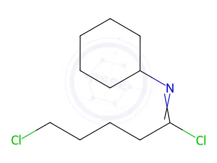 Chemical structure of 5-Chloro-N-cyclohexylpentanimidoyl Chloride