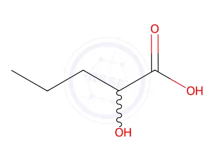 Chemical structure of 2-Hydroxypentanoic Acid