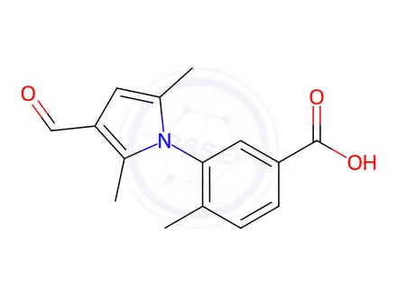 Chemical structure of 3-(3-Formyl-2,5-dimethyl-1H-pyrrol-1-yl)-4-methylbenzoic Acid