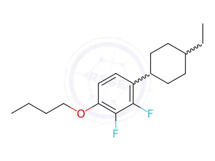 Chemical structure of Benzene, 1-butoxy-4-(trans-4-ethylcyclohexyl)-2,3-difluoro-