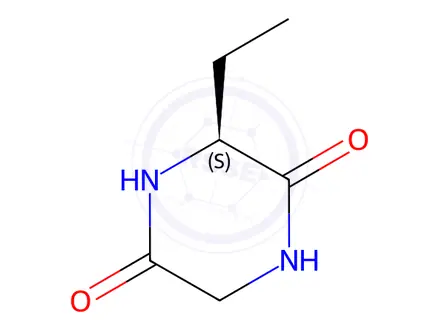 Chemical structure of (3S)-3-Ethyl-2,5-piperazinedione