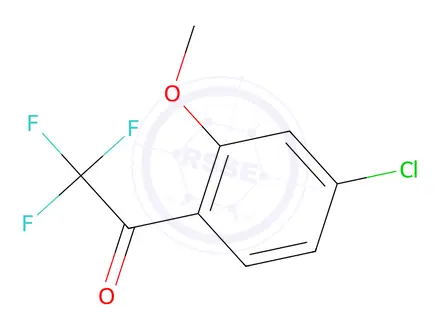 Chemical structure of 1-(4-Chloro-2-methoxyphenyl)-2,2,2-trifluoroethan-1-one